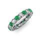 3 - Lucida 3.80 ctw (3.80 mm) Round Emerald and Natural Diamond Eternity Band 
