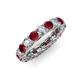 3 - Lucida 4.10 ctw (3.80 mm) Round Ruby and Natural Diamond Eternity Band 