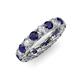 3 - Lucida 4.10 ctw (3.80 mm) Round Blue Sapphire and Natural Diamond Eternity Band 