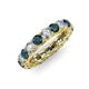 3 - Lucida 3.90 ctw (3.80 mm) Round London Blue Topaz and Natural Diamond Eternity Band 