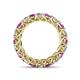 4 - Lucida 3.80 ctw (3.80 mm) Round Amethyst and Natural Diamond Eternity Band 