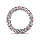4 - Lucida 3.80 ctw (3.80 mm) Round Pink Tourmaline and Natural Diamond Eternity Band 
