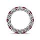 4 - Lucida 4.10 ctw (3.80 mm) Round Ruby and Natural Diamond Eternity Band 