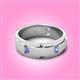 3 - Laken 0.24 ctw (2.50 mm) Round Tanzanite Satin Finished Center and Polished Edges with Grooved Lines Men Wedding Band 