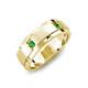 4 - Laken 0.27 ctw (2.50 mm) Round Green Garnet Satin Finished Center and Polished Edges with Grooved Lines Men Wedding Band 