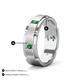5 - Laken 0.27 ctw (2.50 mm) Round Green Garnet Satin Finished Center and Polished Edges with Grooved Lines Men Wedding Band 