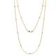 1 - Lien (13 Stn/1.9mm) Yellow Sapphire on Cable Necklace 