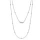 1 - Lien (13 Stn/1.9mm) White Sapphire on Cable Necklace 