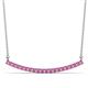 1 - Nancy 2.00 mm Round Pink Sapphire Curved Bar Pendant Necklace 