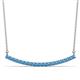1 - Nancy 2.00 mm Round Blue Topaz Curved Bar Pendant Necklace 
