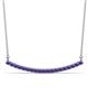 1 - Nancy 2.00 mm Round Iolite Curved Bar Pendant Necklace 
