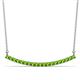 1 - Nancy 2.00 mm Round Peridot Curved Bar Pendant Necklace 