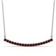 1 - Nancy 2.00 mm Round Red Garnet Curved Bar Pendant Necklace 