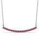 1 - Nancy 2.00 mm Round Rhodolite Garnet Curved Bar Pendant Necklace 
