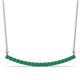 1 - Nancy 2.00 mm Round Emerald Curved Bar Pendant Necklace 