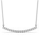 1 - Nancy 2.00 mm Round White Sapphire Curved Bar Pendant Necklace 