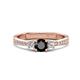 1 - Aniyah 0.71 ctw (5.00 mm) Classic Three Stone Round Black Diamond and Lab Grown Diamond Engagement Ring 