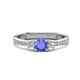 1 - Aniyah 0.68 ctw (5.00 mm) Classic Three Stone Round Tanzanite and Lab Grown Diamond Engagement Ring 