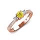 3 - Aniyah 0.71 ctw (5.00 mm) Classic Three Stone Round Yellow Diamond and Lab Grown Diamond Engagement Ring 