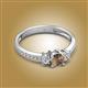 2 - Aniyah 0.69 ctw (5.00 mm) Classic Three Stone Round Smoky Quartz and Lab Grown Diamond Engagement Ring 