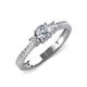 3 - Aniyah 0.66 ctw (5.00 mm) Classic Three Stone Round Moissanite and Lab Grown Diamond Engagement Ring 