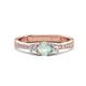 1 - Aniyah 0.56 ctw (5.00 mm) Classic Three Stone Round Opal and Lab Grown Diamond Engagement Ring 