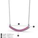 2 - Nancy 2.00 mm Round Pink Sapphire Curved Bar Pendant Necklace 