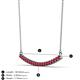 2 - Nancy 2.00 mm Round Ruby Curved Bar Pendant Necklace 