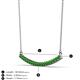 2 - Nancy 2.00 mm Round Green Garnet Curved Bar Pendant Necklace 