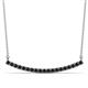 Nancy 2.40 mm Round Black Diamond Curved Bar Pendant Necklace 