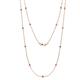 1 - Lien (13 Stn/2.3mm) Pink Tourmaline on Cable Necklace 