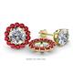 1 - Serena 0.88 ctw (2.00 mm) Round Ruby Jackets Earrings 