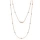 1 - Lien (13 Stn/2.3mm) White Sapphire on Cable Necklace 