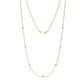 1 - Salina (7 Stn/1.9mm) Peridot and Diamond on Cable Necklace 