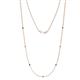 1 - Salina (7 Stn/1.9mm) Black and White Diamond on Cable Necklace 