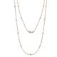 1 - Lien (13 Stn/1.9mm) Aquamarine and Diamond on Cable Necklace 