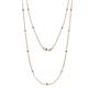 1 - Lien (13 Stn/1.9mm) Blue Topaz and Diamond on Cable Necklace 