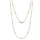 1 - Lien (13 Stn/1.9mm) Citrine and Diamond on Cable Necklace 