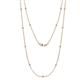 1 - Lien (13 Stn/1.9mm) Yellow Sapphire and Diamond on Cable Necklace 