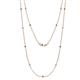 1 - Lien (13 Stn/1.9mm) Smoky Quartz and Diamond on Cable Necklace 
