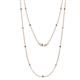 1 - Lien (13 Stn/1.9mm) Blue and White Diamond on Cable Necklace 