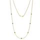 1 - Salina (7 Stn/2.3mm) Green Garnet on Cable Necklace 