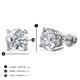 2 - Alina Round Diamond 4.00 ctw (SI1/GH) Four Prongs Solitaire Stud Earrings 