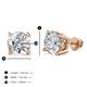 2 - Alina GIA Certified Round Diamond 3.00 ctw (SI2/HI) Four Prongs Solitaire Stud Earrings 