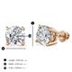 2 - Alina GIA Certified Round Diamond 4.00 ctw (SI2/HI) Four Prongs Solitaire Stud Earrings 
