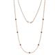 1 - Salina (7 Stn/2.3mm) Red Garnet on Cable Necklace 