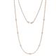 1 - Salina (7 Stn/2.3mm) White Sapphire on Cable Necklace 