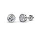 1 - Carys Round Diamond 1/2 ctw (VS2/F) Bezel Set Solitaire Stud Earrings 