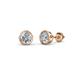 1 - Carys Round Diamond 1/3 ctw (SI1/GH) Bezel Set Solitaire Stud Earrings 