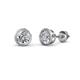 1 - Carys Round Diamond 3/4 ctw (SI1/GH) Bezel Set Solitaire Stud Earrings 